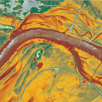 Digitale Geländemodelle bilden die Grundlage für die zweidimensionale Abflussmodellierung der Elbe.