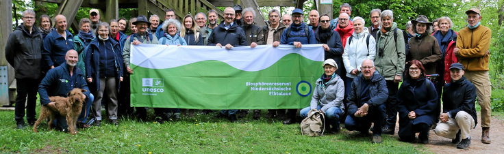 Gruppenfoto der Gäste auf der Exkursion durch das Biosphärenreservat